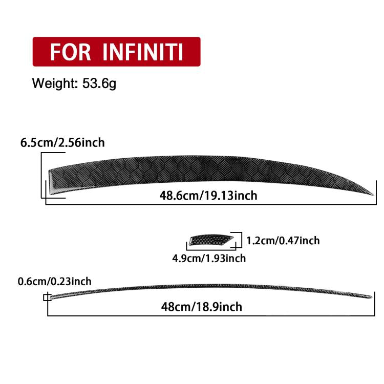 For Infiniti G35/G37/G25/Q60 3pcs /Set Right-Hand Drive Air Outlet Sticker(Black) - Car Interior Mouldings by buy2fix | Online Shopping UK | buy2fix
