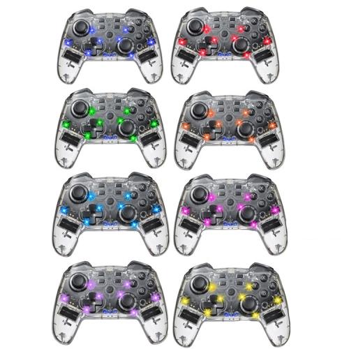 For Switch Pro Wireless Bluetooth Gamepad With LED Light Wake Up Function(Transparent) by buy2fix