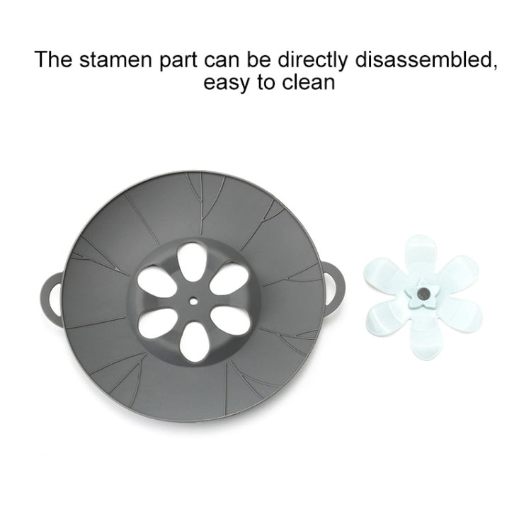 Silicone Flower Spill-proof Pot Lid Rotatable Pot Lid Kitchen Gadget, Size: 29cm Large Yellow - Insulation by buy2fix | Online Shopping UK | buy2fix