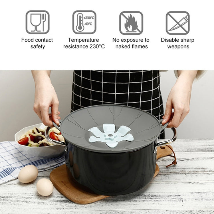 Silicone Flower Spill-proof Pot Lid Rotatable Pot Lid Kitchen Gadget, Size: 29cm Large Yellow - Insulation by buy2fix | Online Shopping UK | buy2fix