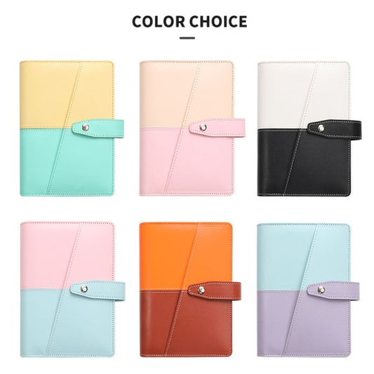 A6 YMX-012 PU Leather Budget Binder Notebook Macaron Color Matching Handbook(Orange+Brown) by buy2fix