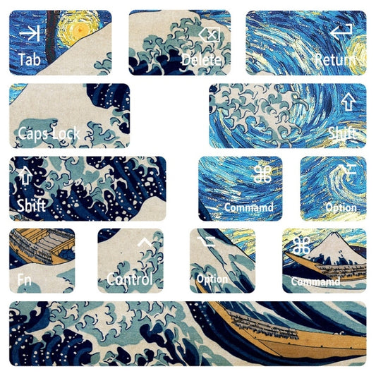 for Macbook Air 13.3 inch 5pcs Laptop Keyboard PVC Sticker(Wave) by buy2fix