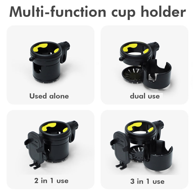 3 IN 1 Universal Baby Stroller Mobile Phone Cup Holder Motorcycle Water Cup Holder(Black) by buy2fix