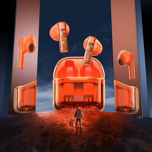 REMAX CozyBuds 6C TWS Transparent Cabin Low Delay Wireless Bluetooth Headset(Orange) by REMAX