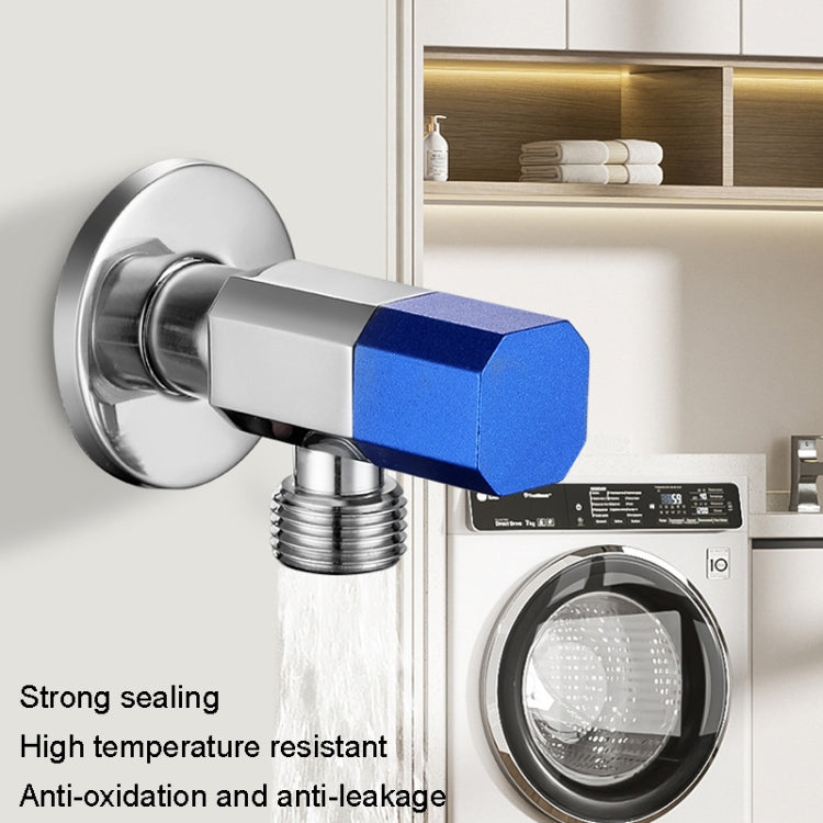 Eight Sides With Check Valve Pure Copper Angle Valve High Flow Water Inlet Valve(Blue Wheel) by buy2fix