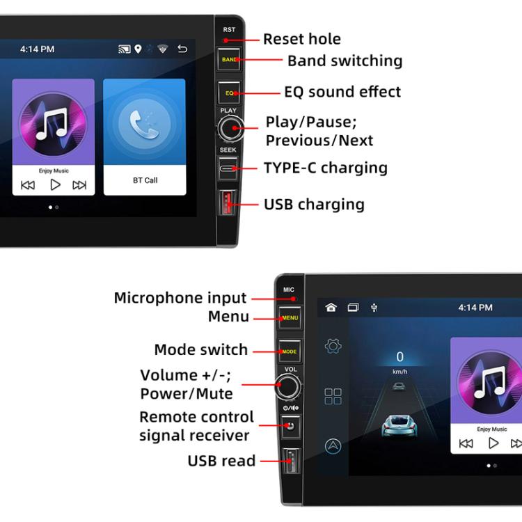 9 Inch Bluetooth FM Radio Car MP5 Android Navigation Machine, Memory: 1+32G - Car MP3 & MP4 & MP5 by buy2fix | Online Shopping UK | buy2fix
