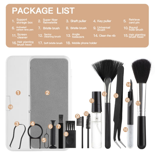 Q10 18 in1 Computer Keyboard Cleaner Brush Kit Earphone Cleaning Pen Keycap Puller by buy2fix