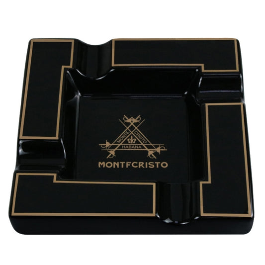 Four Slot Large-Diameter Smoke Groove Ceramic Cigar Ashtray(Black) by buy2fix