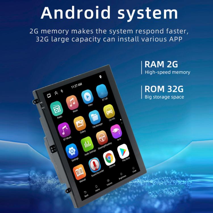 9.7 inch Vertical Screen Bluetooth Radio Android 13 GPS Navigation Device, Memory: 2+32G - Car MP3 & MP4 & MP5 by buy2fix | Online Shopping UK | buy2fix