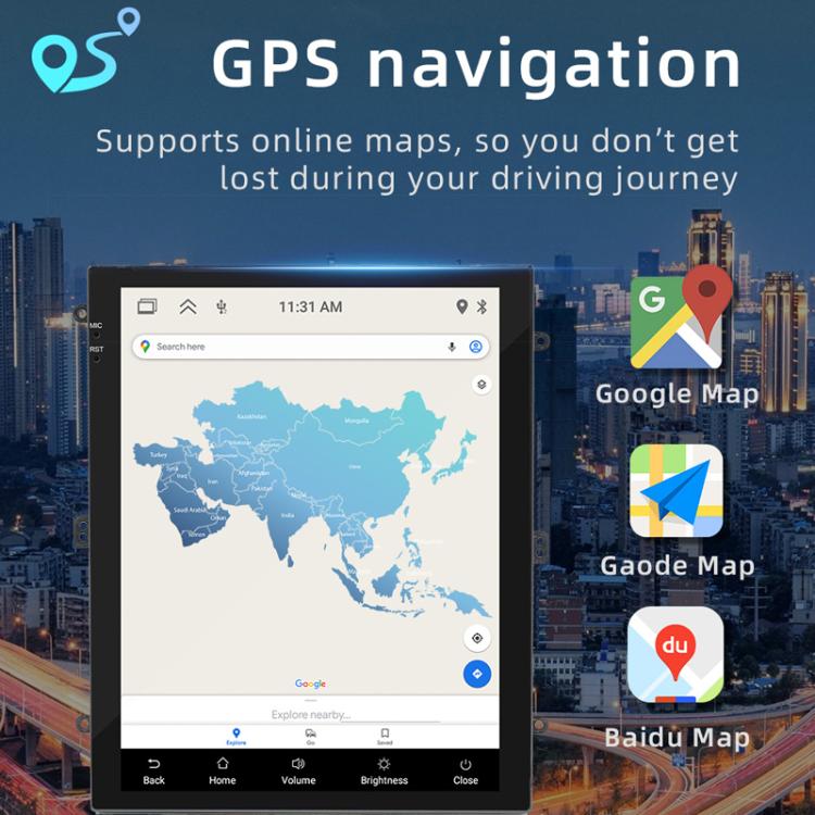 9.7 inch Vertical Screen Bluetooth Radio Android 13 GPS Navigation Device, Memory: 2+32G - Car MP3 & MP4 & MP5 by buy2fix | Online Shopping UK | buy2fix