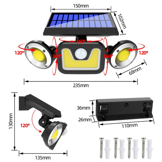 Outdoor Waterproof Human Body Sensor Garden Solar Wall Light(TY05103) by buy2fix