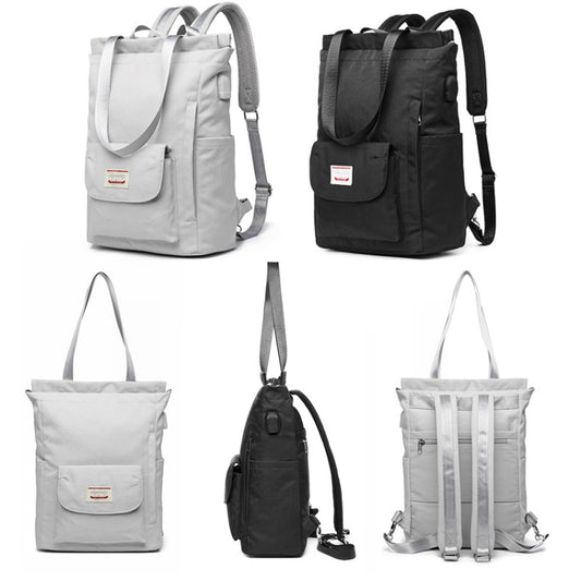 Student Backpack Waterproof USB Laptop Bag, Size: Large (Gray) by buy2fix