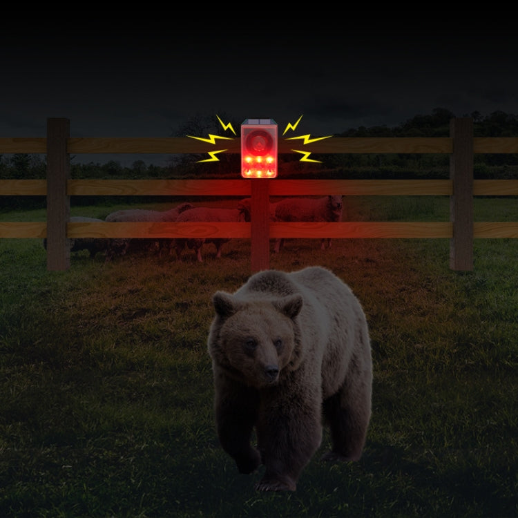 N911N Solar Alarm Infrared Sensor Sound And Light Blast Warning Light Animal Repeller(English Version) by buy2fix