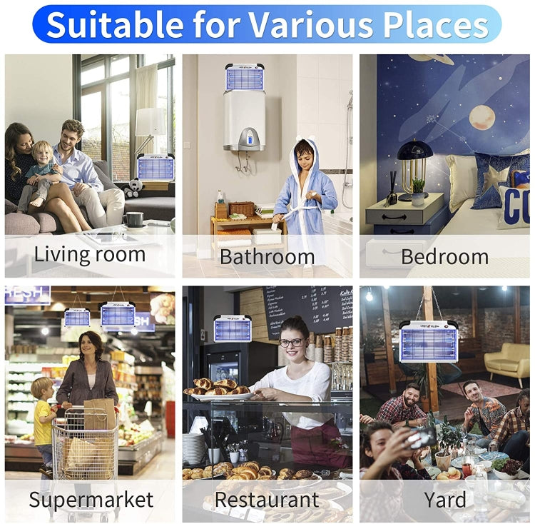 SK611 Indoor Household 20W Electric Shock Mosquito Killer Lamp High Voltage Hotel Fly Killer Lamp(UK Plug) by buy2fix