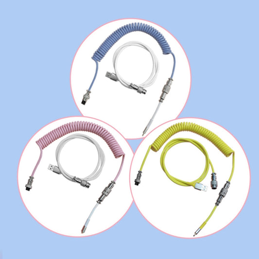 Ajazz AL60 USB To Type-C/USB-C Keyboard Extension Line Single Hole Connector, Cable Length: 2.3m(Sky Blue) by Ajazz