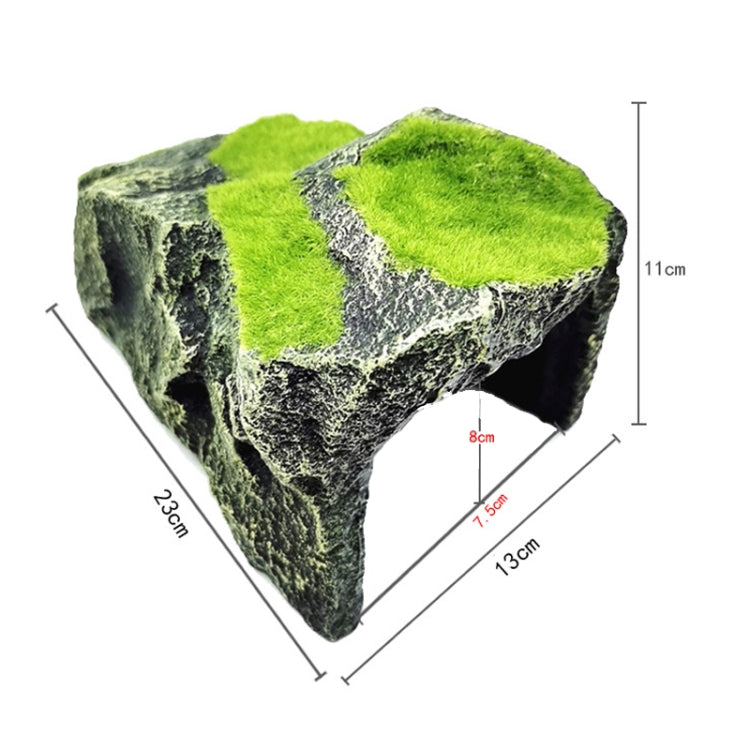 FGT48 Flocked Caple Box Turtle Hiding Nest Moss Cave Turtle Cave Sunbed - Reptile Supplies by buy2fix | Online Shopping UK | buy2fix
