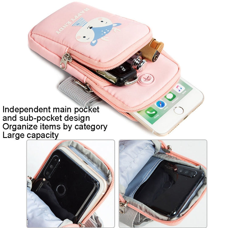 Small Running Mobile Phone Arm Bag Cartoon Mobile Phone Bag(Black Deer) - 4.0 ~ 5.5 inch by buy2fix | Online Shopping UK | buy2fix