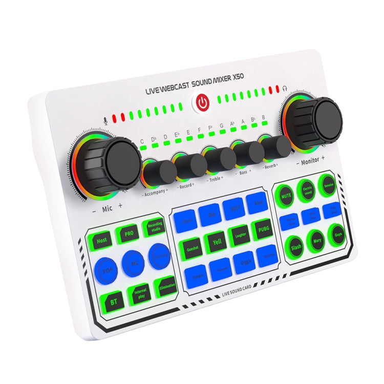 X50 Bluetooth RGB LED Live Sound Card With OTG Port Interface - Live Sound Effects Processors by buy2fix | Online Shopping UK | buy2fix