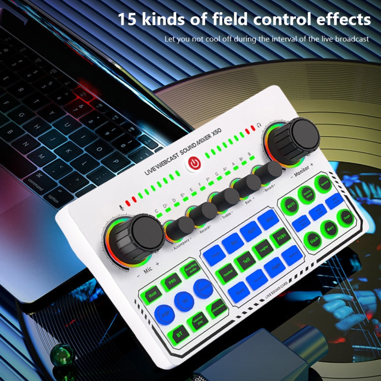 X50 Bluetooth RGB LED Live Sound Card With OTG Port Interface - Live Sound Effects Processors by buy2fix | Online Shopping UK | buy2fix