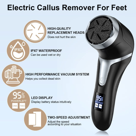 JD-510 Rechargeable Electric Foot Callus Remover with Vacuum Cleaner White by buy2fix