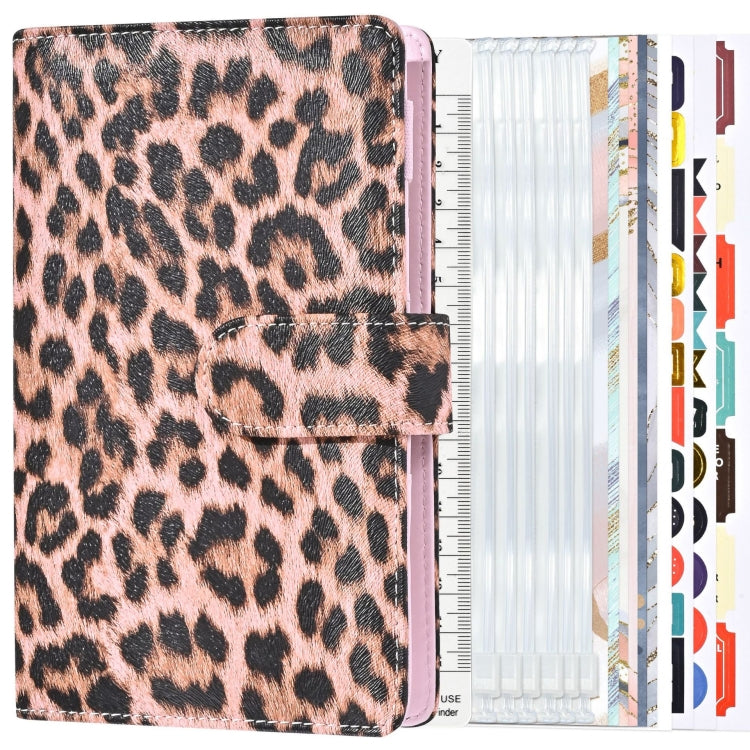 A6 Leopard Print Cash Budget Notebook Loose Leaf Financial Management Notepad(Pink) - Notebooks by buy2fix | Online Shopping UK | buy2fix