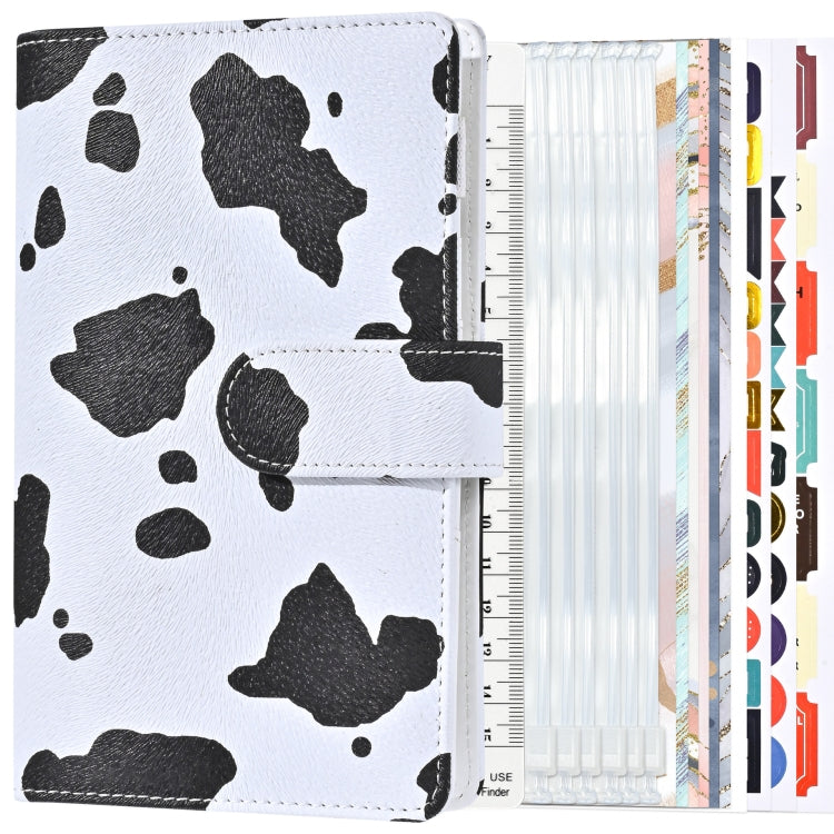 A6 Leopard Print Cash Budget Notebook Loose Leaf Financial Management Notepad(Cow Pattern Black White) - Notebooks by buy2fix | Online Shopping UK | buy2fix