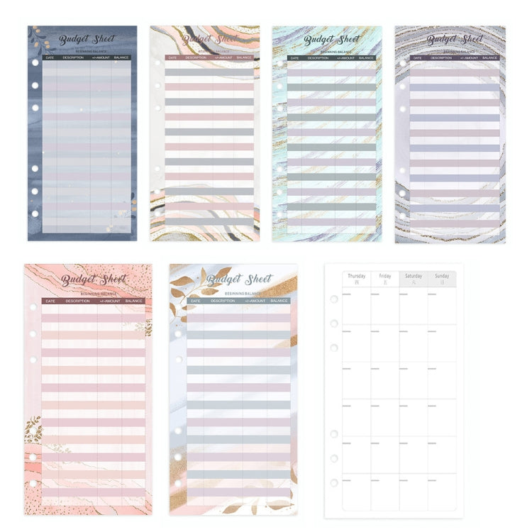 A6 Leopard Print Cash Budget Notebook Loose Leaf Financial Management Notepad(Pink) - Notebooks by buy2fix | Online Shopping UK | buy2fix