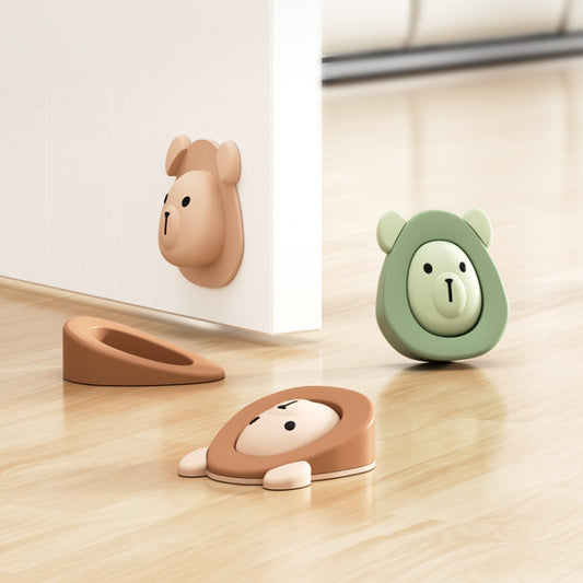 Cartoon Silicone Door Stopper Anti-Collision Door Blocker(Coffee) by buy2fix