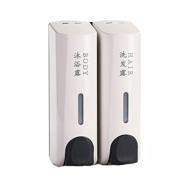 Round Wall Mounted Manual Press Soap Dispenser Shampoo Bottle Hand Wash Body Wash Dispenser, Specification: Double Head White - Soap Dispenser by buy2fix | Online Shopping UK | buy2fix