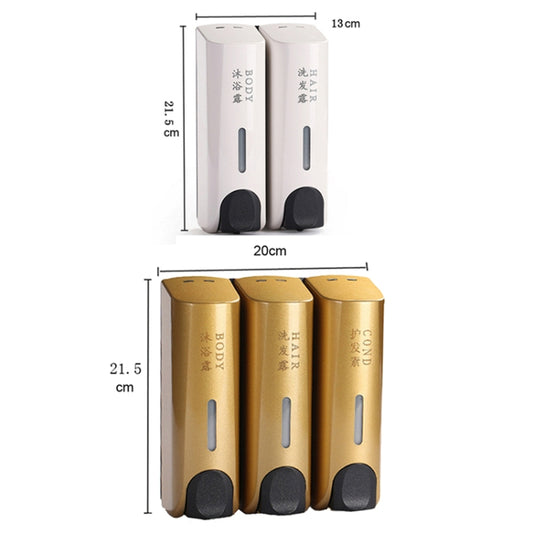 Round Wall Mounted Manual Press Soap Dispenser Shampoo Bottle Hand Wash Body Wash Dispenser, Specification: Double Head Golden by buy2fix