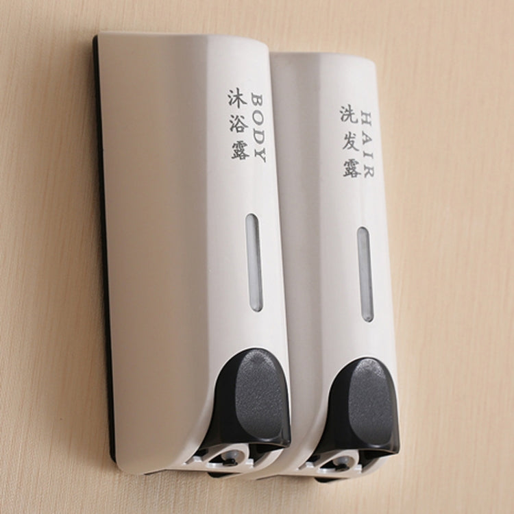 Round Wall Mounted Manual Press Soap Dispenser Shampoo Bottle Hand Wash Body Wash Dispenser, Specification: Double Head Golden by buy2fix