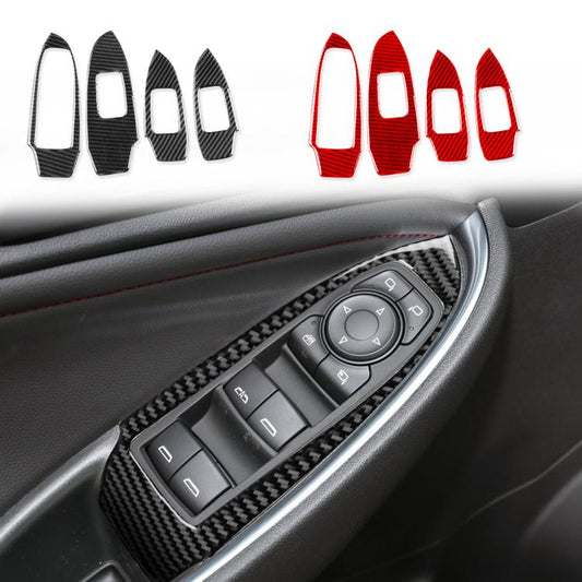 For Chevrolet Malibu 2016-2024 4pcs /Set Left-hand Drive Lift Button Sticker(Black) - Car Interior Mouldings by buy2fix | Online Shopping UK | buy2fix