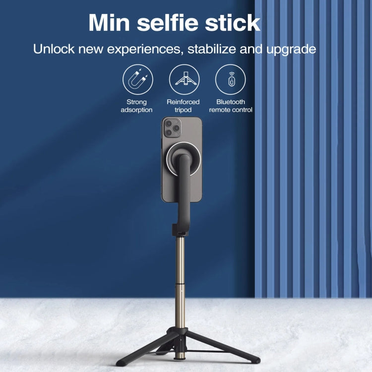 Magnetic Selfie Stick Tripod Handheld Stabilizer Rod With Remote Controller(Black) - Selfie Sticks by buy2fix | Online Shopping UK | buy2fix