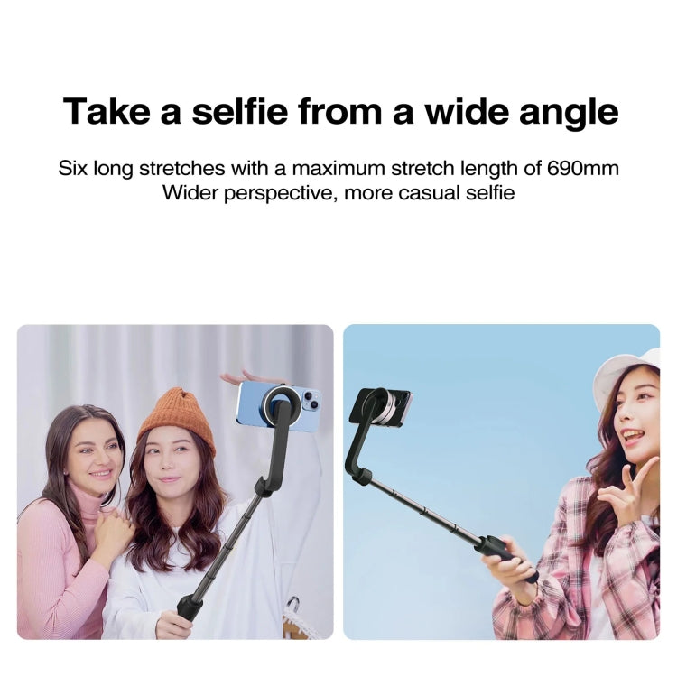 Magnetic Selfie Stick Tripod Handheld Stabilizer Rod With Remote Controller(Black) - Selfie Sticks by buy2fix | Online Shopping UK | buy2fix