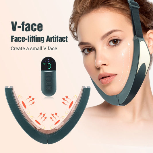 Microcurrent EMS Face Thinning Instrument Red Blue Light Skin Rejuvenation Beauty Instrument(Green) by buy2fix