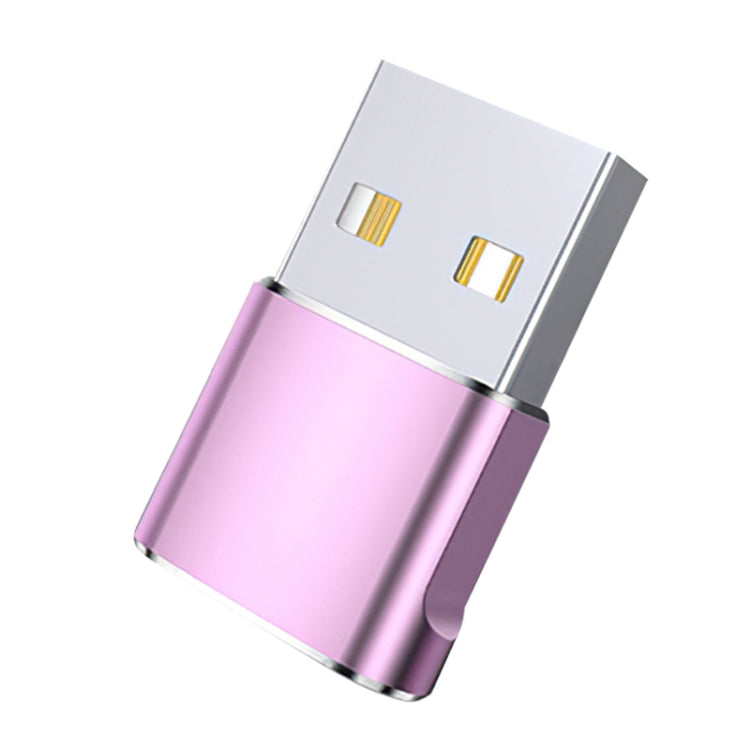 USB 2.0 Male To USB-C / Type-C Female Adapter, Support Charging & Transmission Data(Pink) - Type-C Adapter by buy2fix | Online Shopping UK | buy2fix