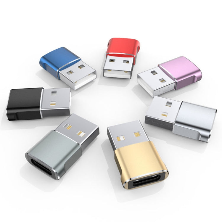 USB 2.0 Male To USB-C / Type-C Female Adapter, Support Charging & Transmission Data(Silver) - Type-C Adapter by buy2fix | Online Shopping UK | buy2fix