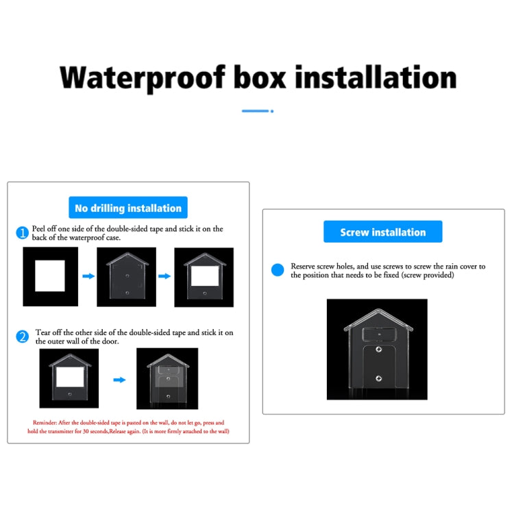Wireless Doorbell Waterproof Cover Outdoor Doorbell Transparent Rain Protection Case(E30) by buy2fix