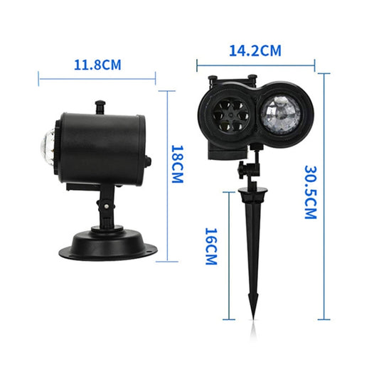 16 Cards UK Plug Color Card Pattern 9W Christmas Projection Light Remote Control Snow Light by buy2fix