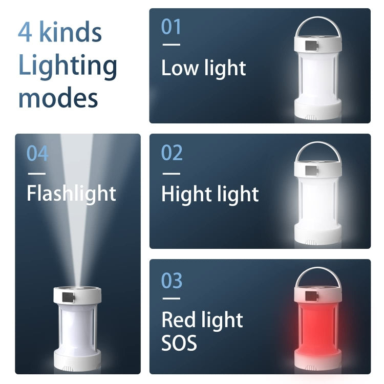 Camping Lantern Outdoor Solar Emergency Lights Multifunctional Tent Light(White) - Camping Lighting by buy2fix | Online Shopping UK | buy2fix