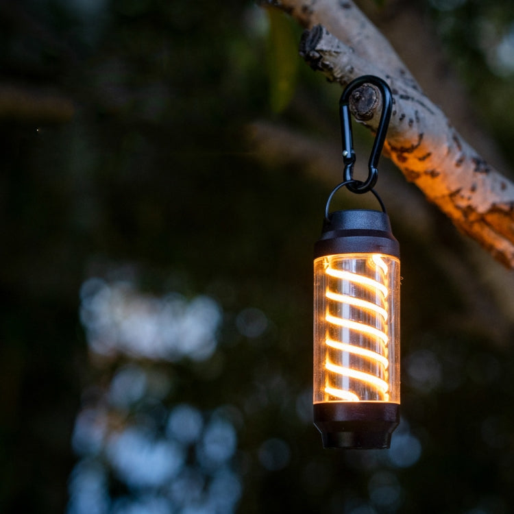 Outdoor Camping Spiral Lamp Waterproof Lighting Multifunctional Tent Hanging Lamp(Dark Black) by buy2fix