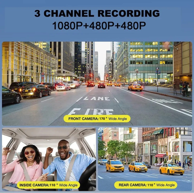 2 Inch Screen 3-Record 1080P Driving Recorder - Car DVRs by buy2fix | Online Shopping UK | buy2fix