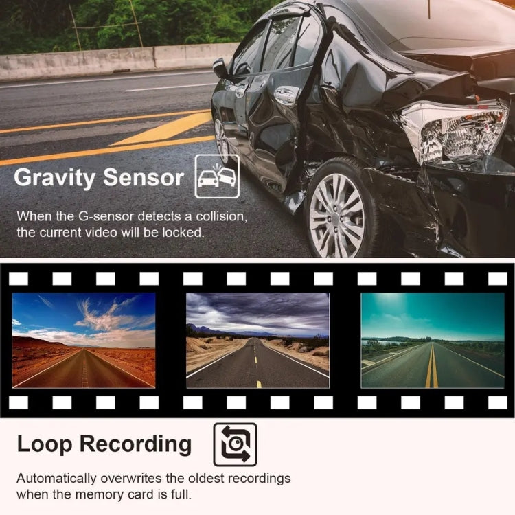 2 Inch Screen 3-Record 1080P Driving Recorder - Car DVRs by buy2fix | Online Shopping UK | buy2fix