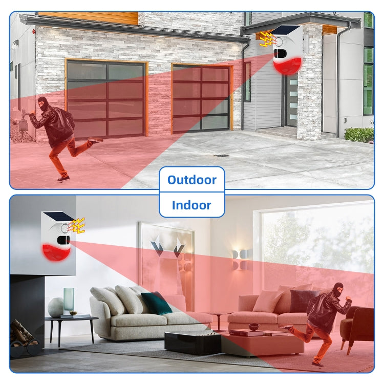 CT80R USB Upgrade Model Infrared Motion Detector Solar Outdoor PIR Wireless Strobe Siren Detector Sound Alarm by buy2fix