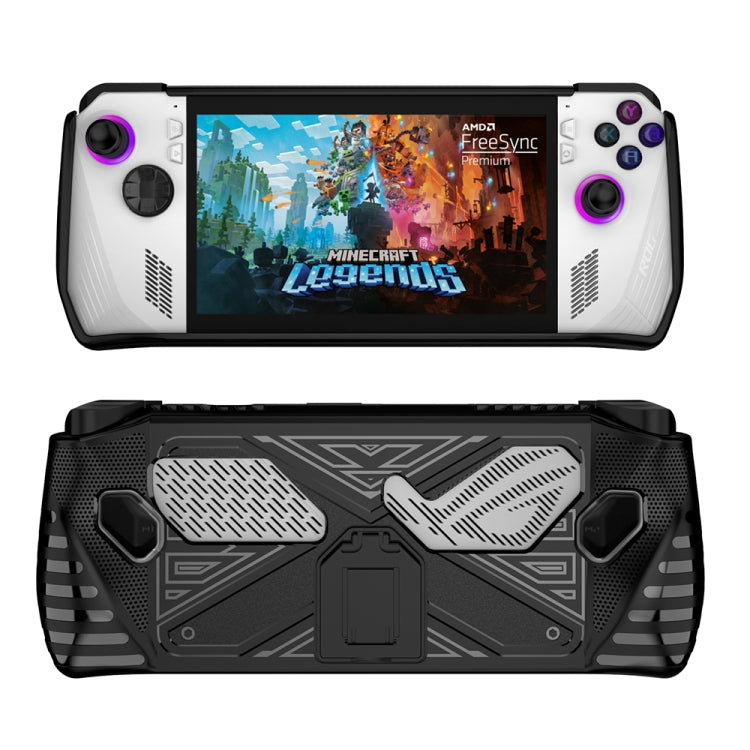 For Asus ROG Ally Game Console TPU Soft Cover With Holder Bracket(Black) - Accessories by buy2fix | Online Shopping UK | buy2fix
