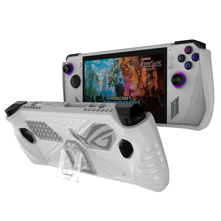 For Asus ROG Ally Game Console TPU Soft Cover With Holder Bracket(White) - Cases by buy2fix | Online Shopping UK | buy2fix