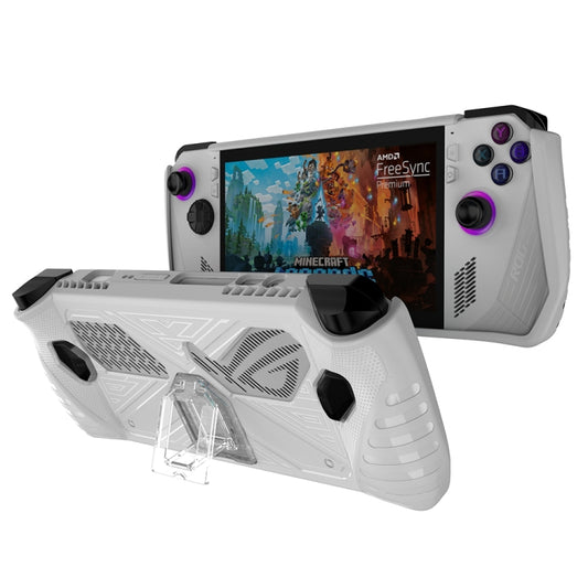 For Asus ROG Ally Game Console TPU Soft Cover With Holder Bracket(White) by buy2fix