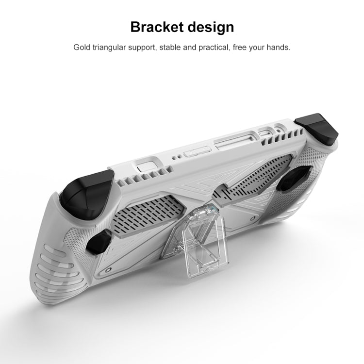 For Asus ROG Ally Game Console TPU Soft Cover With Holder Bracket(White) - Cases by buy2fix | Online Shopping UK | buy2fix