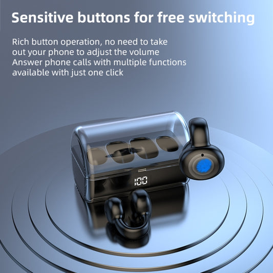 Ear Clip Type Sound Conduction Concept Bluetooth Earphone With Digital Display Charging Compartment(White) by buy2fix