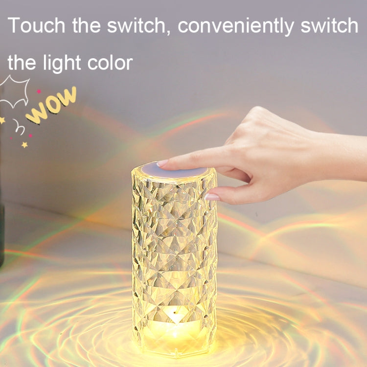 RGB Crystal Rose Atmosphere Table Lamp Bedroom Touch LED Decorative Night Light, Style: Bluetooth Speaker Model - Bedside Light by buy2fix | Online Shopping UK | buy2fix
